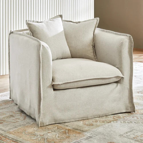 Montauk Upholstered Slipcover Armchair | Temple & Webster AU