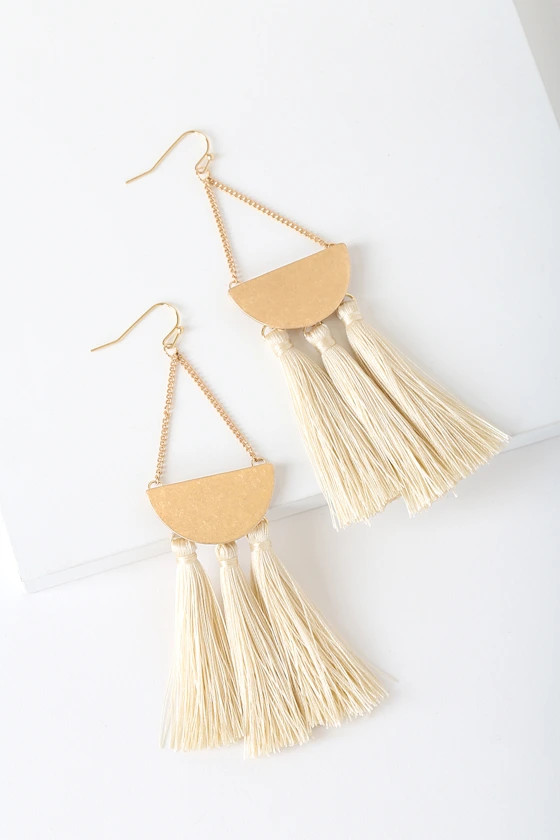 Arriba Ivory Tassel Earrings | Lulus (US)
