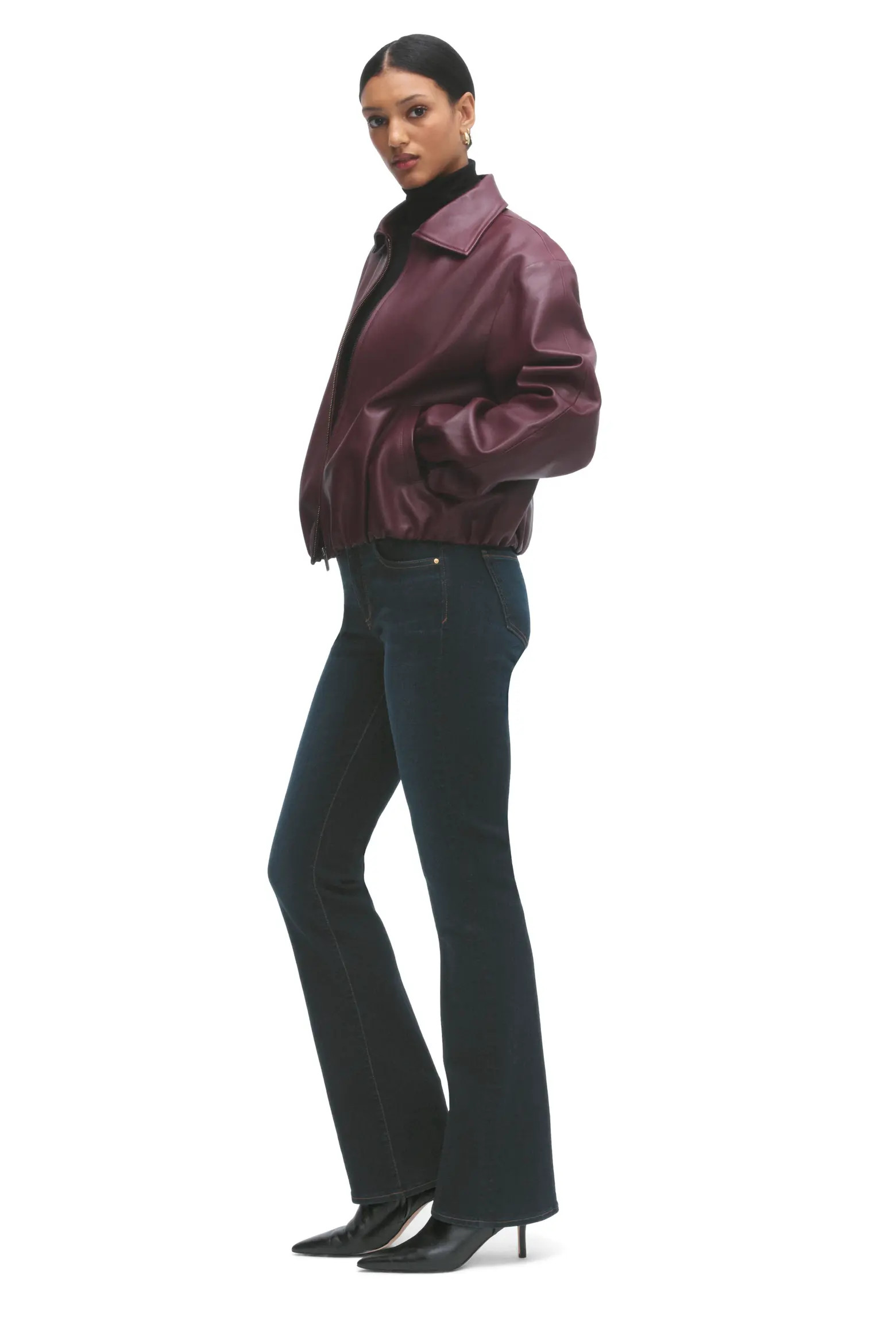 Bubble Hem Leather Jacket (Women) | Nordstrom | Nordstrom