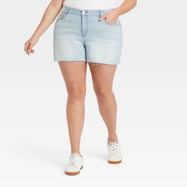 Women's Plus Size Mid-Rise Jean Shorts - Ava & Viv™ | Target