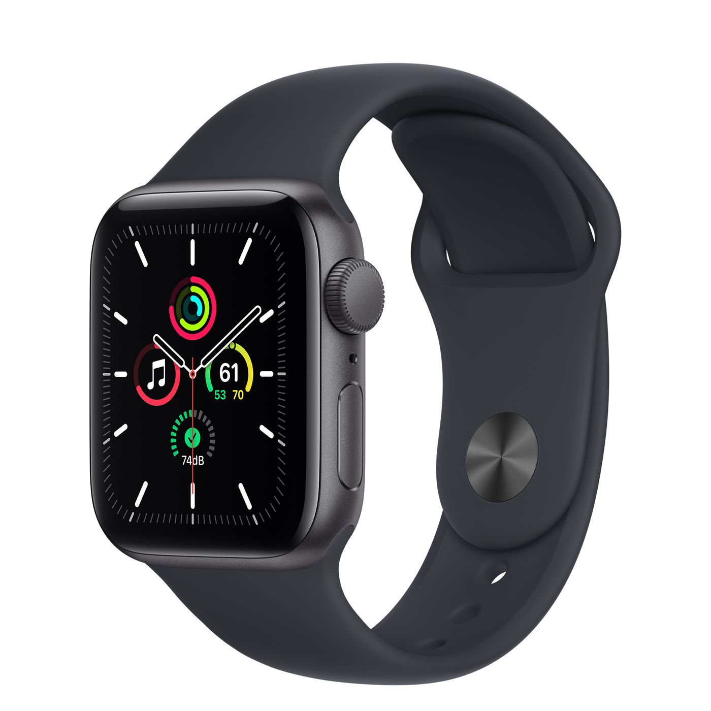 Apple Watch SE GPS, 44mm Space Gray Aluminum Case with Midnight Sport Band - Regular | Walmart (US)