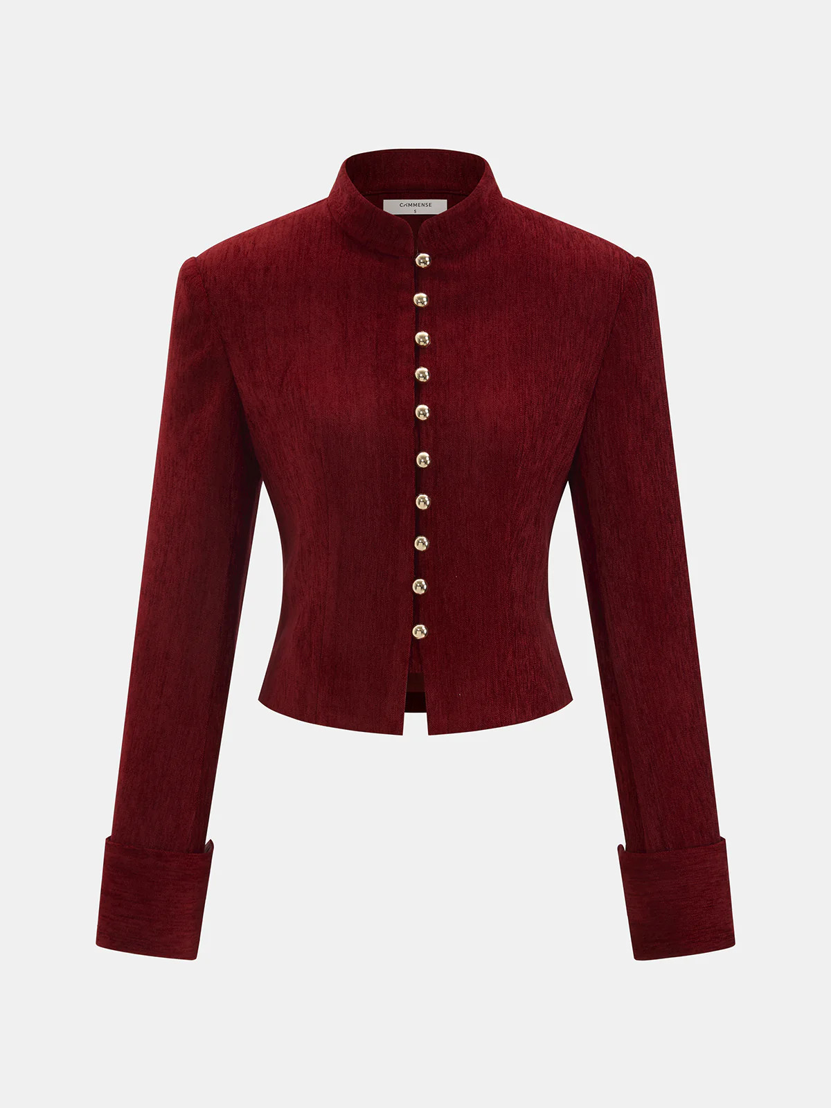 Stand Collar Metal Detail Jacket | Commense