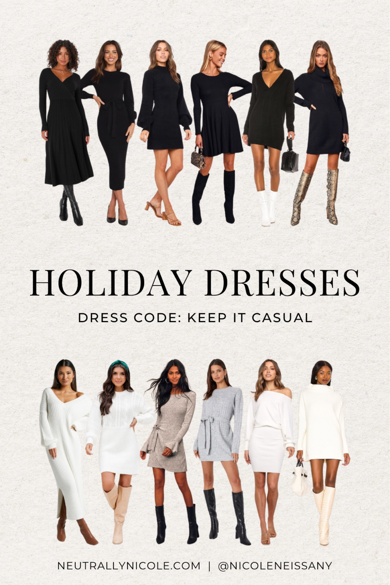 Causal holiday dresses for house parties, casual family gatherings, brunch & date night!

// casual holiday dress, holiday party dress, holiday party outfit, holiday outfits, holiday looks, casual party dress, casual dress, sweater dress, winter dress, NYE dress, NYE outfit, new years eve dress, new years eve outfit, new years dress, casual date night dress, casual date night outfit, casual brunch outfit, black dress, white dress, grey dress, Lulus, Revolve, Petal and Pup, Pink Lily, Showpo (12.2)

#liketkit #LTKSeasonal #LTKfindsunder100 #LTKfindsunder50 #LTKstyletip #LTKHoliday #LTKparties #LTKsalealert