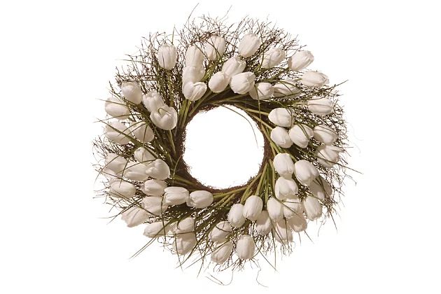 National Tree Company White Tulip Wreath | Ashley Homestore