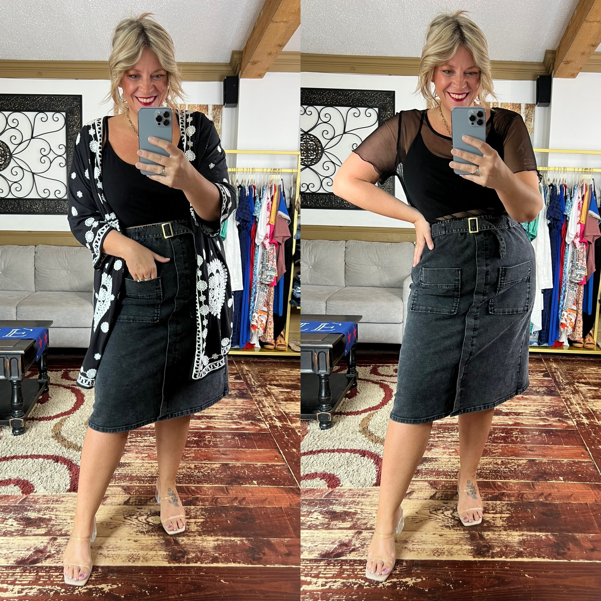 A-Line Wrap Look Denim Skirt curated on LTK