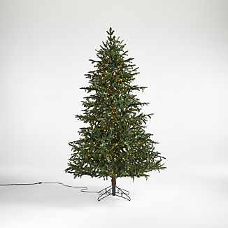 Faux Noble Fir Pre-Lit LED Christmas Tree with White Lights 7.5' + Reviews | Crate & Barrel | Crate & Barrel