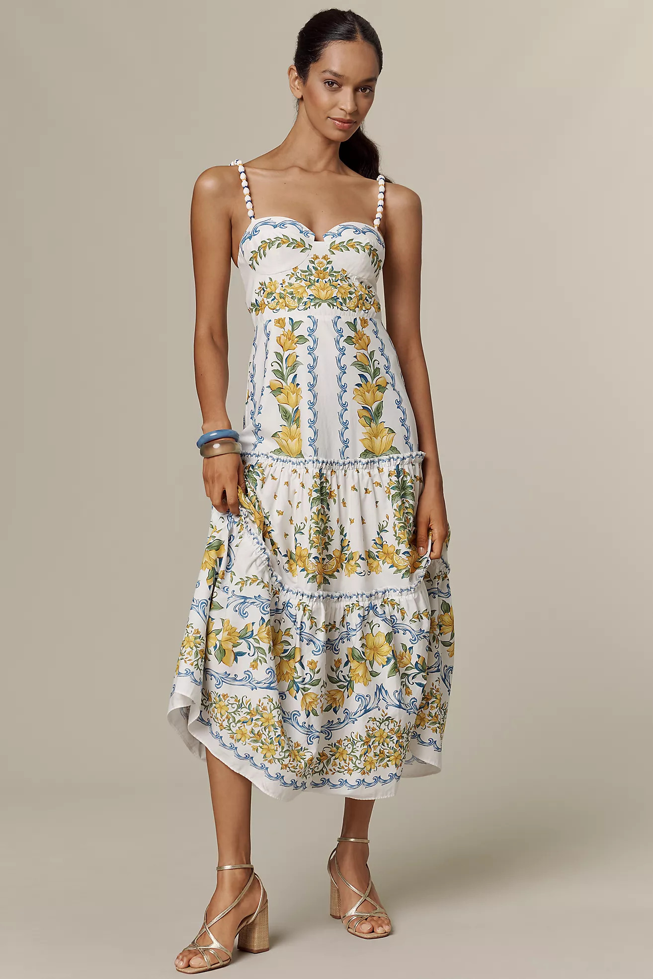 Farm Rio Sicily Printed Midi Dress | Anthropologie (US)