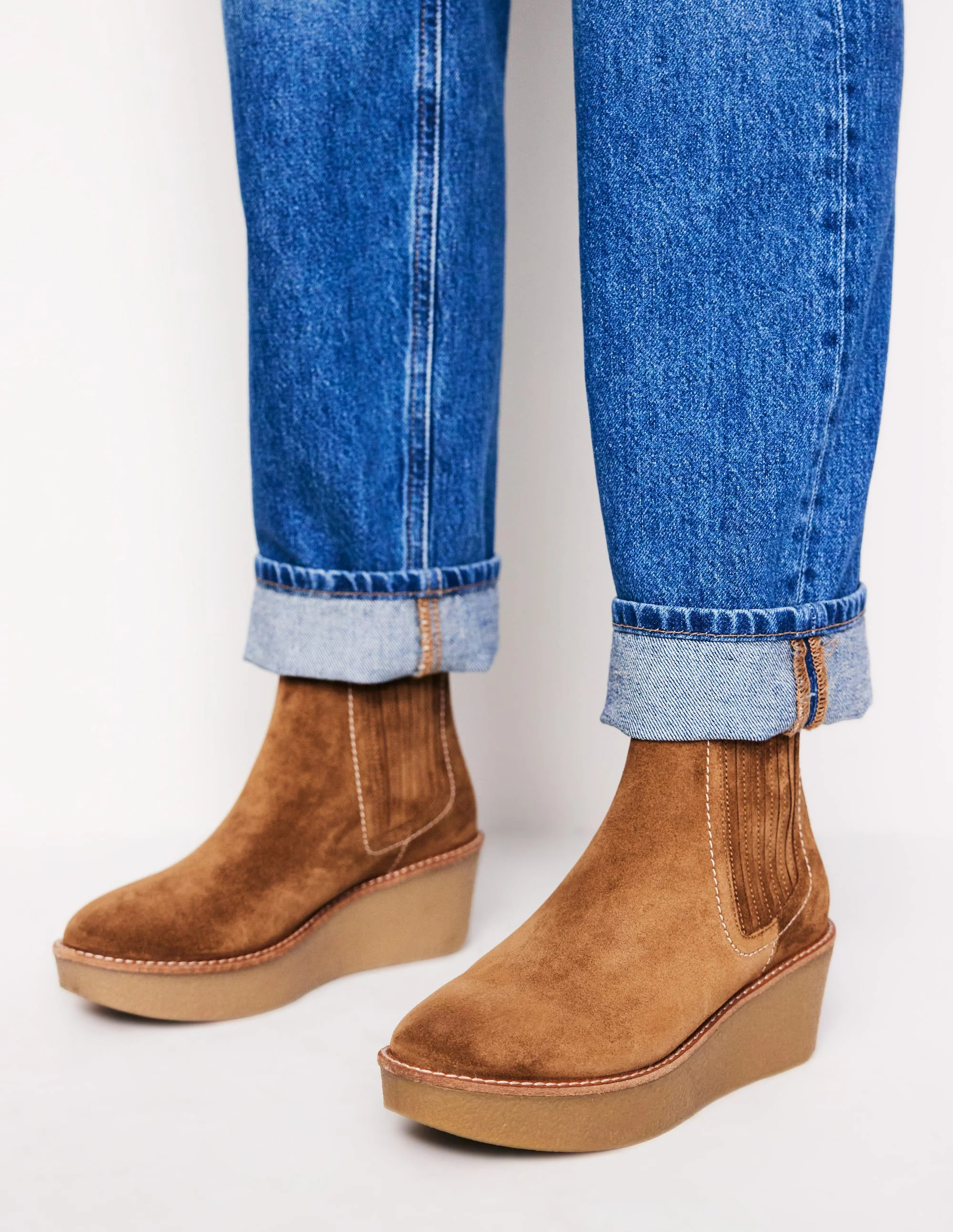 Wedge Ankle Boots-Tan | Boden (US)