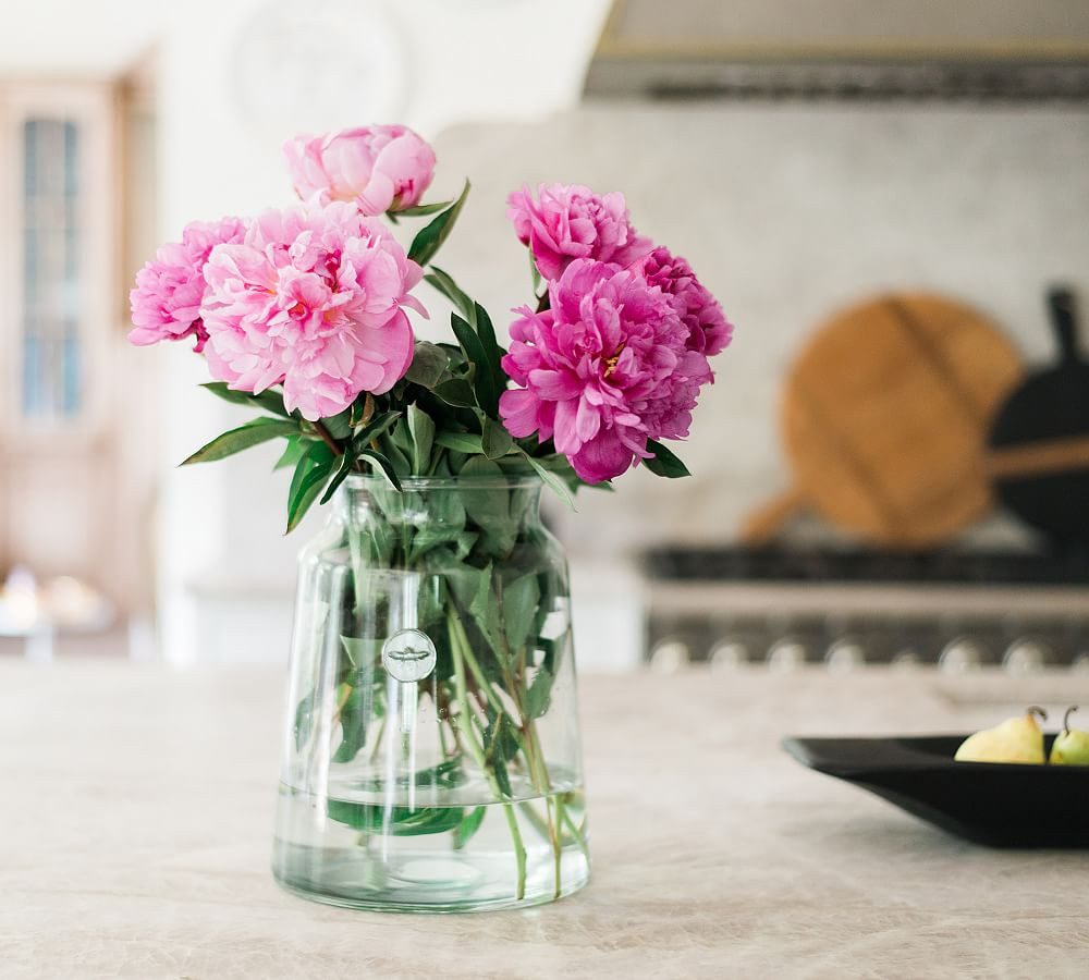 Recycled Glass Mason Jar Vase with Bee Stamp Collection | Pottery Barn (US)