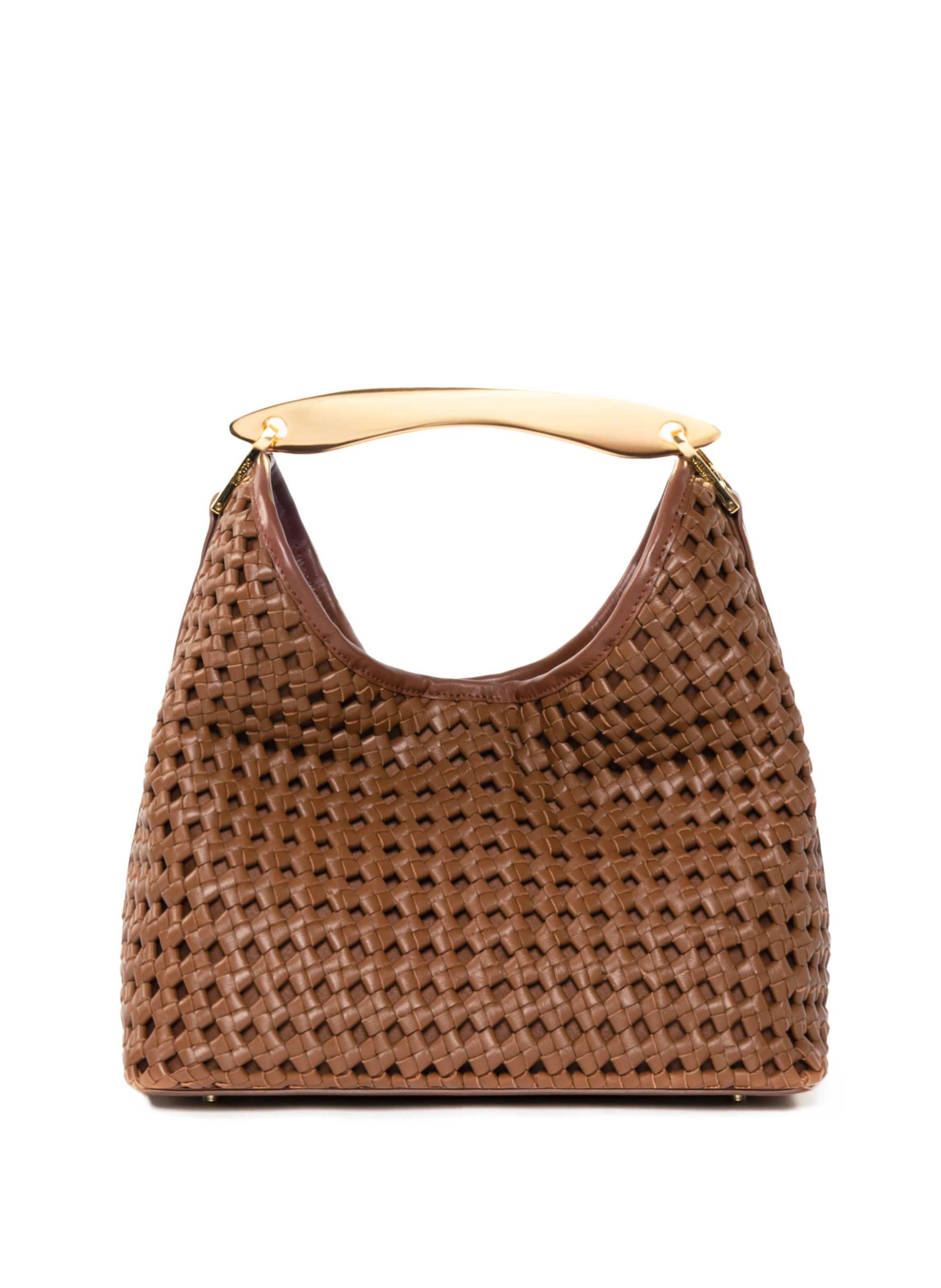 Boomerang Woven Leather Cognac | Elleme