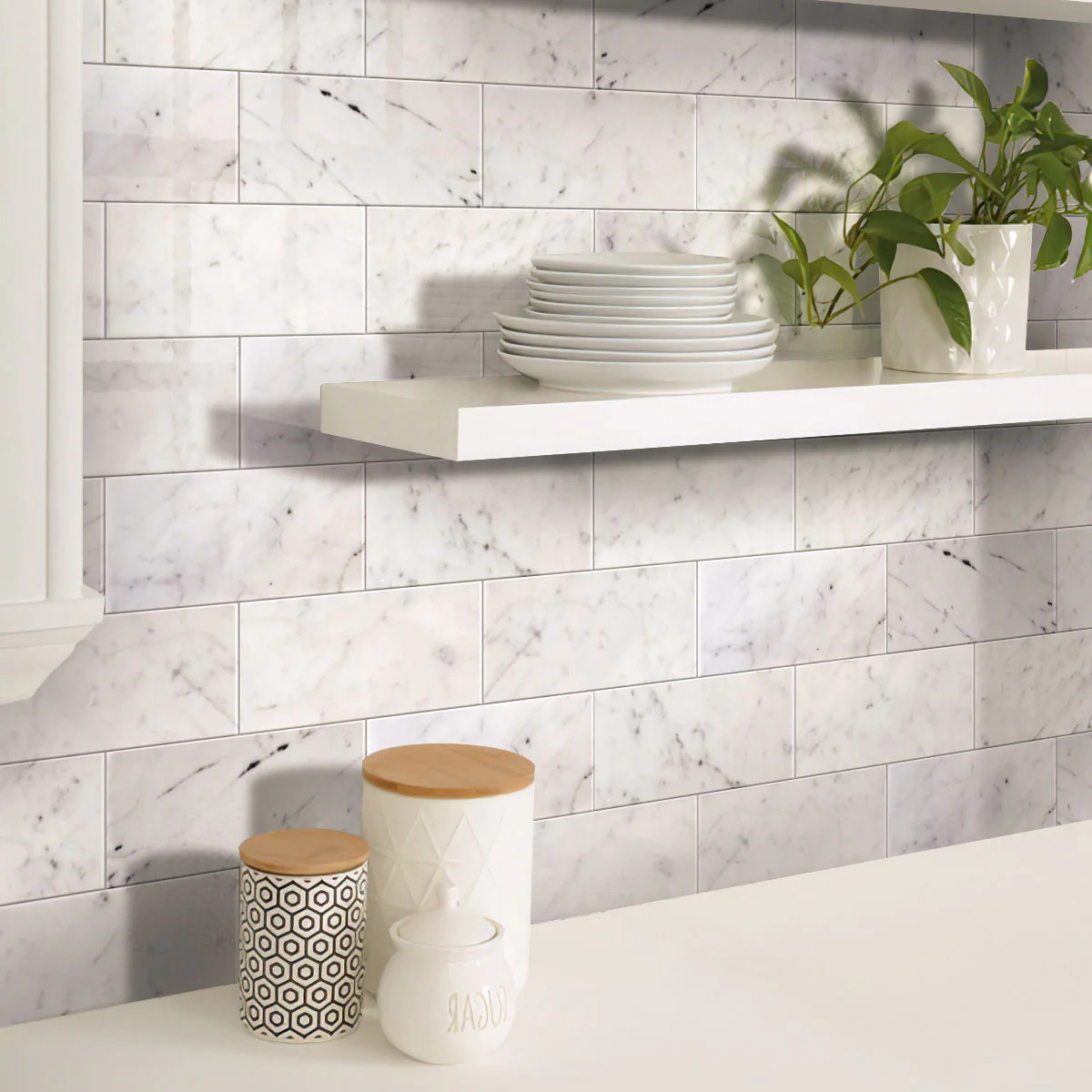 Bianco Carrara 3X6 Polished Marble Tile | Tile Club