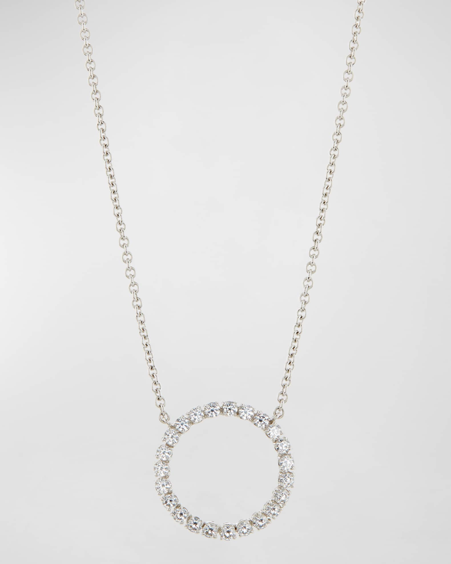 Medium CZ Circle Pendant Necklace | Neiman Marcus