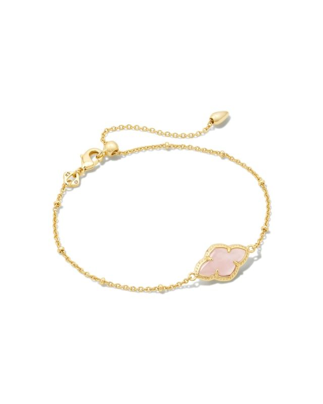 Abbie Gold Satellite Chain Bracelet in Rose Quartz | Kendra Scott | Kendra Scott