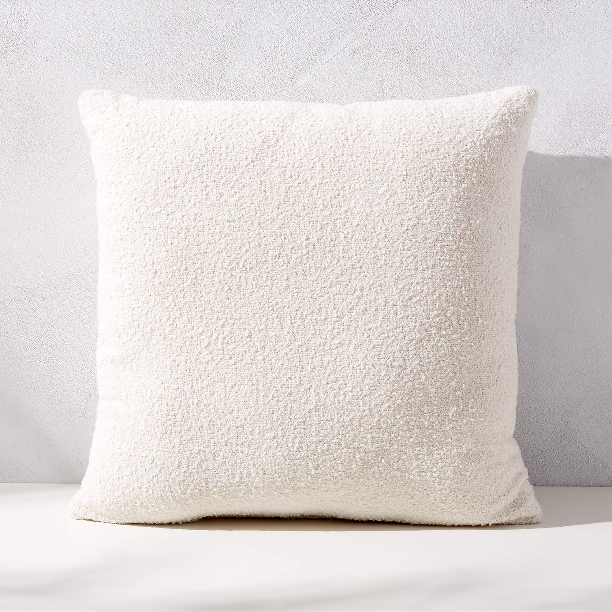 Silves White Performance Boucle Outdoor Throw Pillow 20''x20" + Reviews | CB2 | CB2