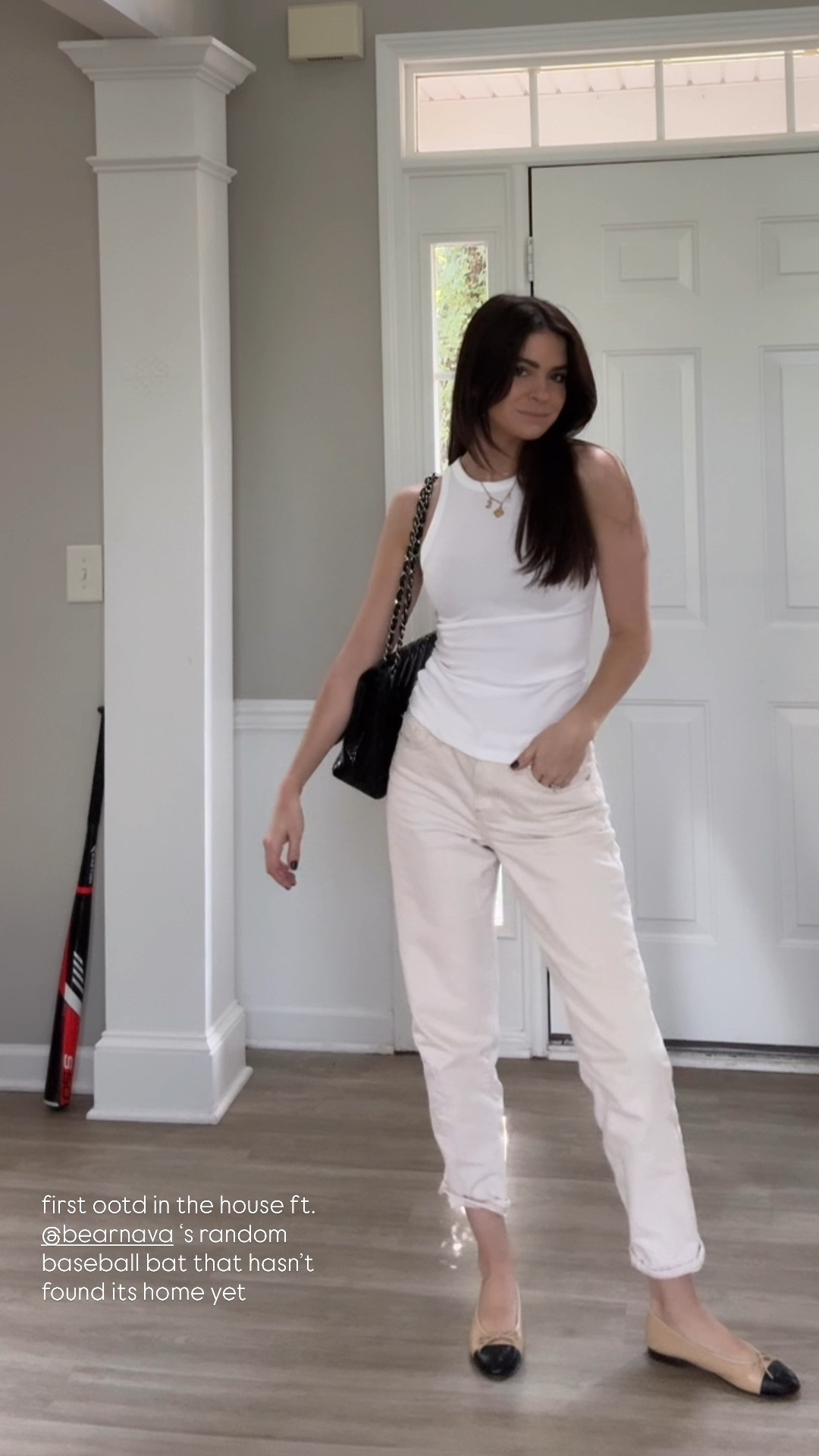 Casual summer work outfit, summer whites, target tank top, cream jeans, chanel flats, Chanel ballet flats, Chanel flap bag maxi, white on white, work outfit, work style, corporate outfit, casual business outfit, business casual 

#LTKFindsUnder50 #LTKStyleTip #LTKWorkwear