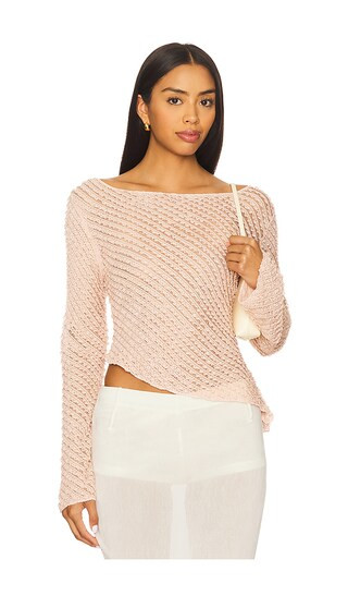 Jayne Long Sleeve Top in Blush | Revolve Clothing (Global)