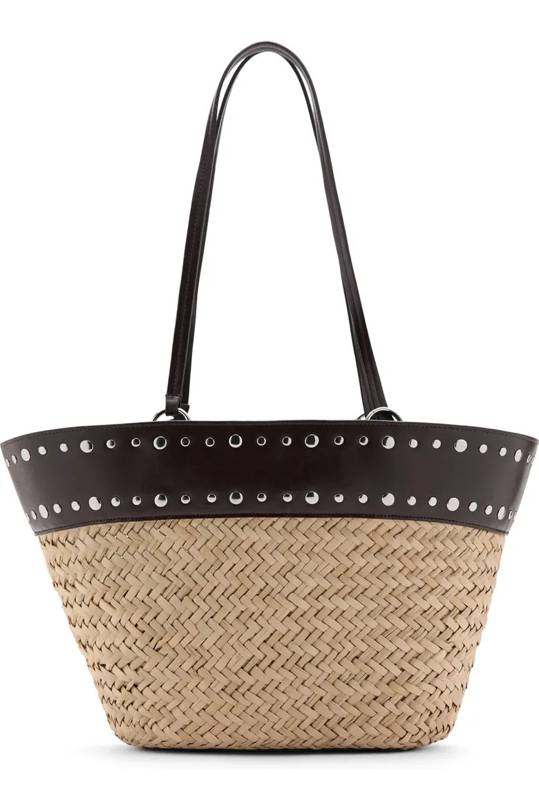 Studded Raffia Shopper Bag (Women) | Nordstrom | Nordstrom