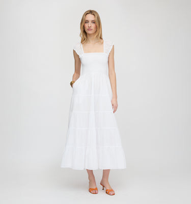 The Stella Nap Dress - White Shadow Stripe White Shadow Stripe / XXS | Hill House Home US