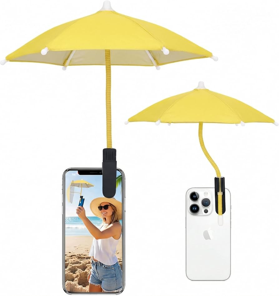 Mini Clip-on Phone Umbrella for Sun Flexible Adjustable Handle, Cell Phone Umbrellas Sun Shade Pr... | Amazon (US)