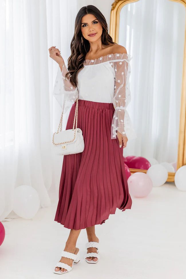 Still In My Heart Pink Accordion Pleated Skirt | Pink Lily