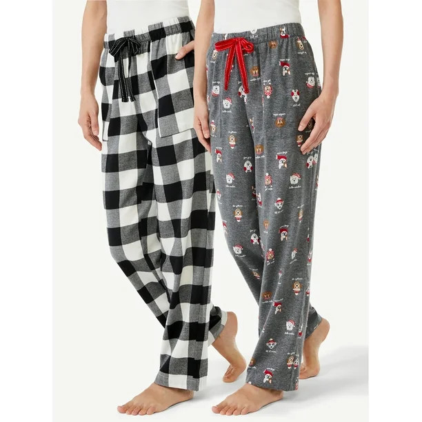 Joyspun Women's Flannel Lounge Pants, 2-Pack, Sizes S to 3X | Walmart (US)