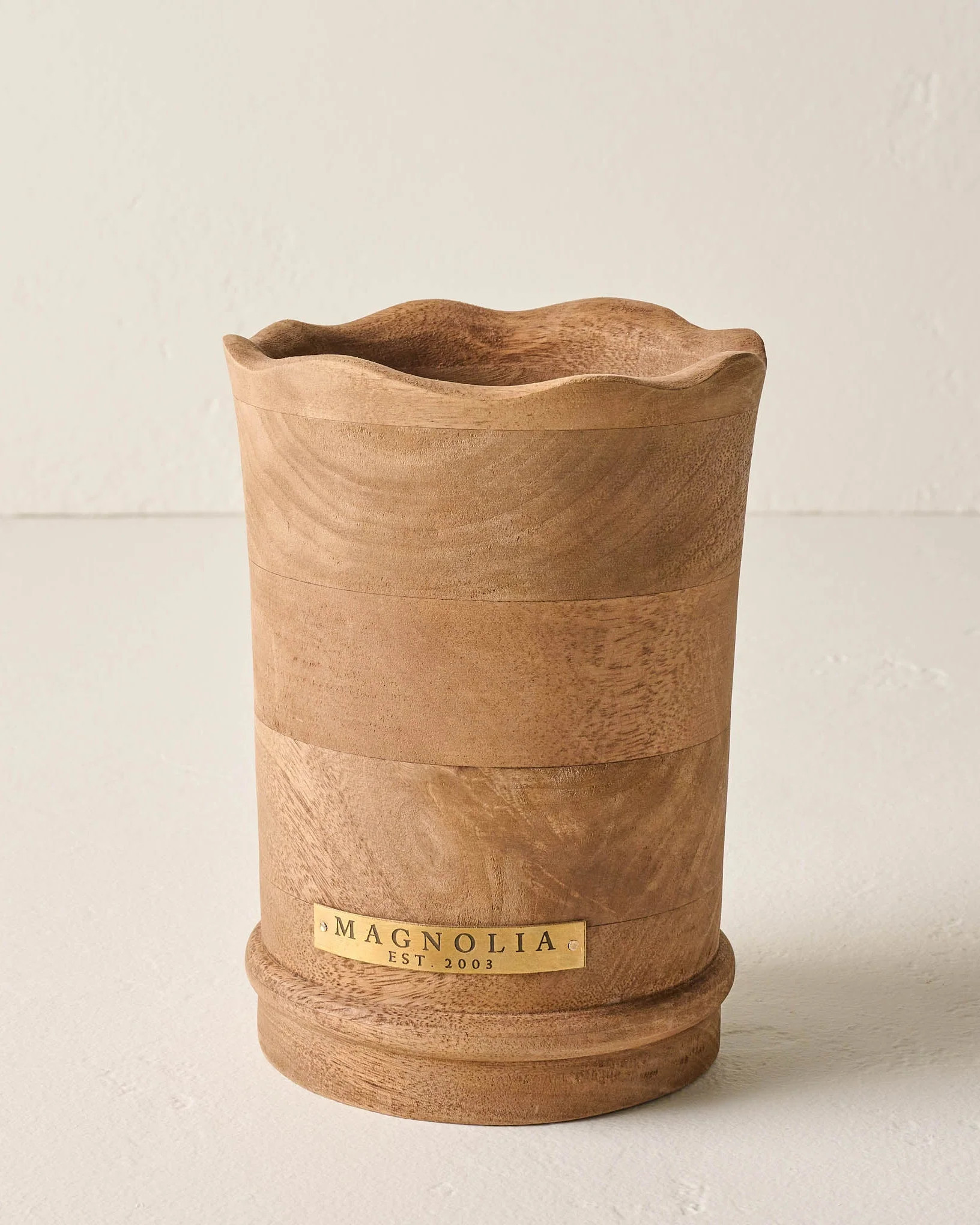 Magnolia Antiqued Wood Utensil Holder | Magnolia