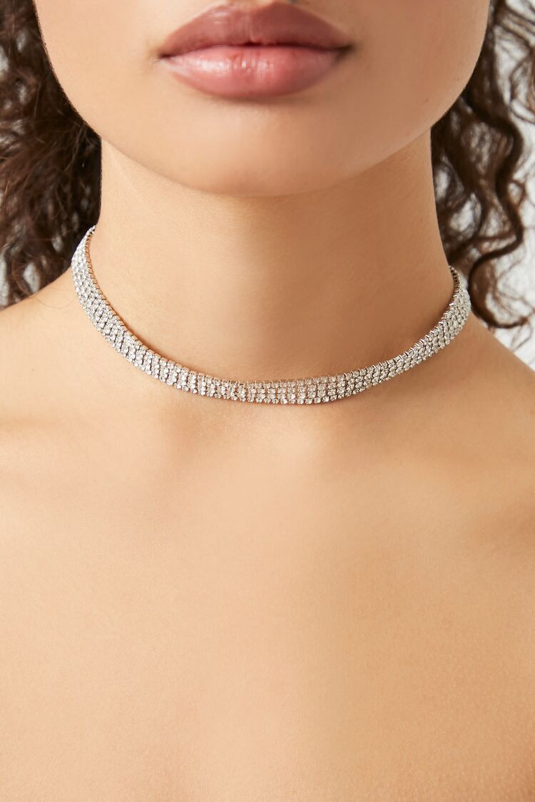 Rhinestone Box Chain Choker Necklace | Forever 21