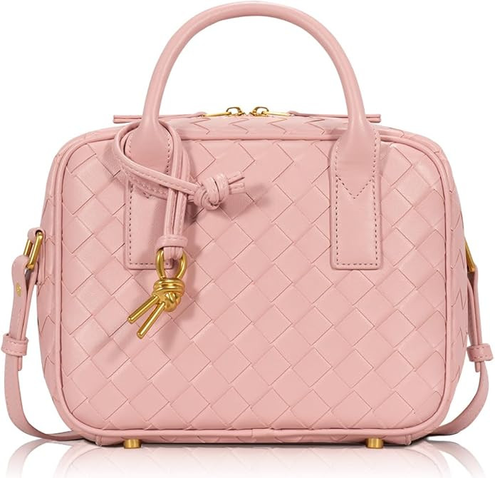 Woven Bag for Women Top Handle Satchel Handbag Crossbody Bag PU Leather Shoulder Bag Woven Purses... | Amazon (US)