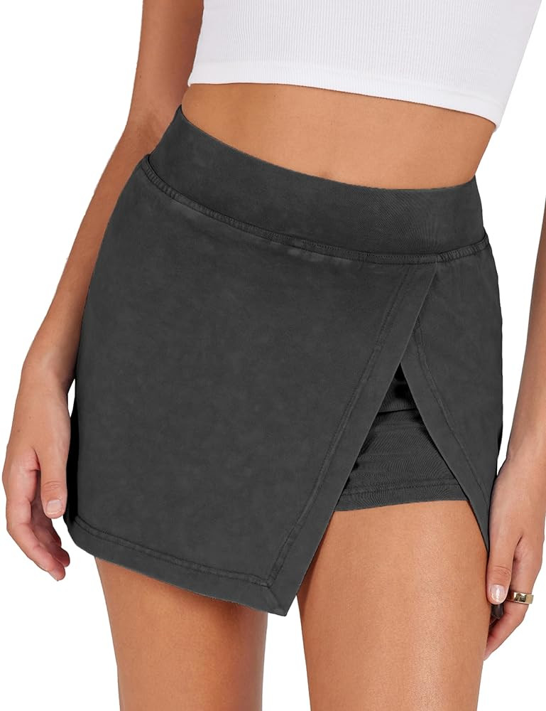 Lianlive Women's Mini Skirt High Waist Casual Split Hem Black Skort Athletic Tennis Bodycon Skirt... | Amazon (US)