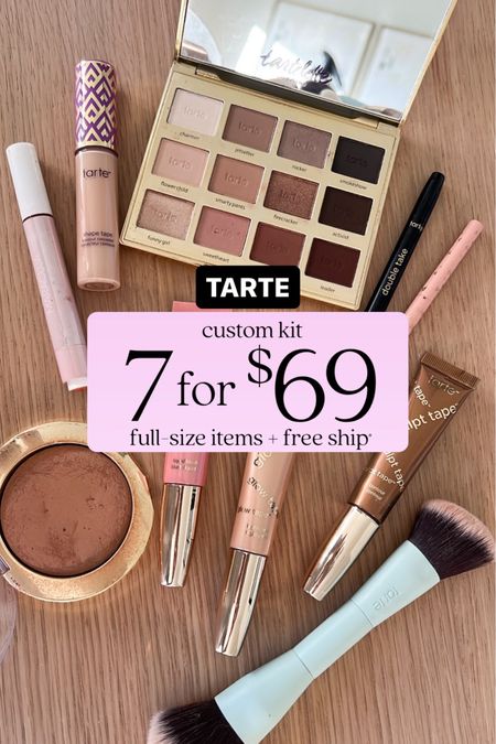 @tartecosmetics custom kit is back! Build your kit with 6 full size items PLUS a makeup bag (7 items total) for $69 + free ship! Linking the 6 items I used here + other Tarte products I use & love! If an item isn’t included in the sale, you can use ALEXA for 15% off 
- Cloud Coverage CC Cream (29N)
- Angled brush to apply CC cream
- Tubing mascara 
- Fake Awake eye highlighter
- Bronzer (Park Ave Princess)
- Juicy Lip balm (rose) 
#tartepartner 

#LTKBeauty #LTKFindsUnder100 #LTKSaleAlert