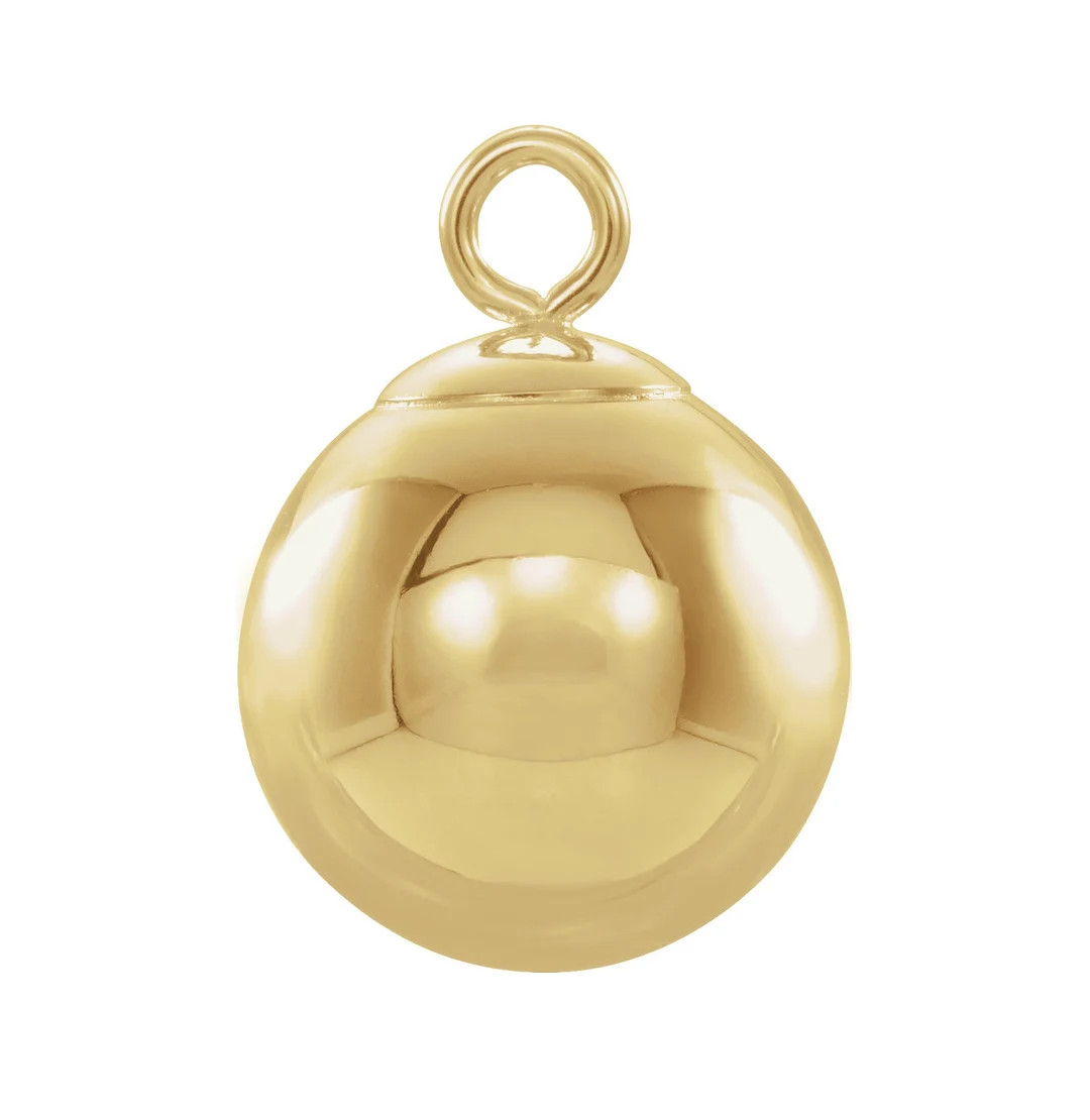 14kt Yellow Gold 8mm Ball Dangle Charm Drop for Bracelet Earrings or Pendant | Etsy (US)