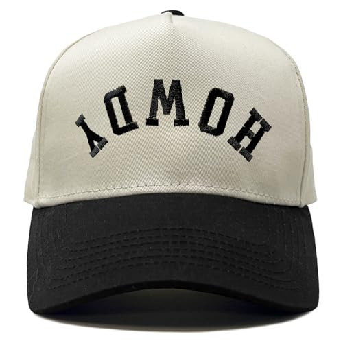 Two Tone Vintage Snapback Hat - Howdy (Upside Down) - Black/Beige | Amazon (US)