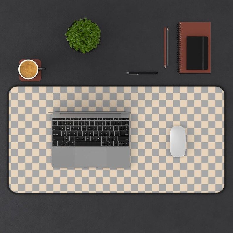 Luxury Print Desk Mat Beige Gray Laptop Mat for Desk Unique - Etsy | Etsy (US)
