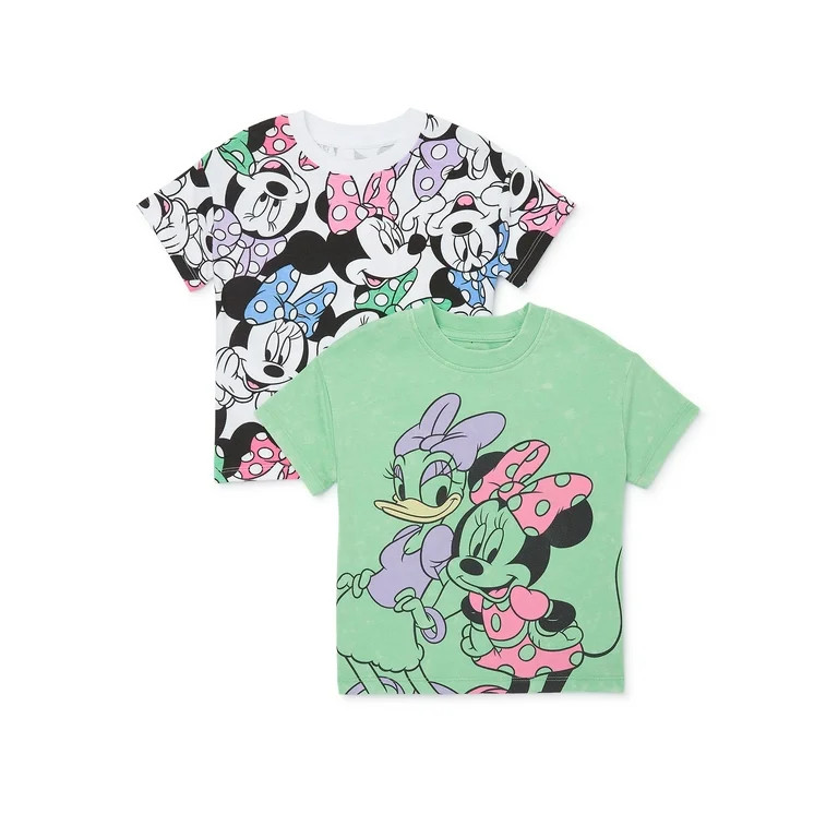 Minnie Mouse Baby and Toddler Girls Graphic Tee, 2-Pack, Sizes 12M-5T | Walmart (US)