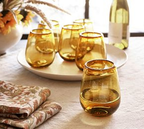 Santino Handcrafted Recycled Stemless Wine Glasses | Pottery Barn (US)