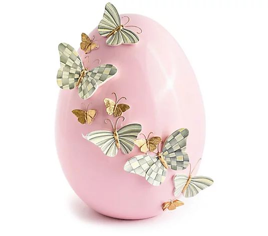 MacKenzie-Childs Touch of Pink Garland Butterfly Egg - QVC.com | QVC