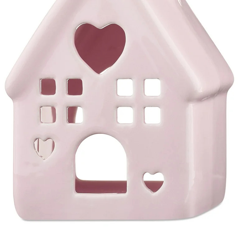 Ceramic House Tabletop Decoration, Pink, 4", Valentine's Day by Way To Celebrate | Walmart (US)