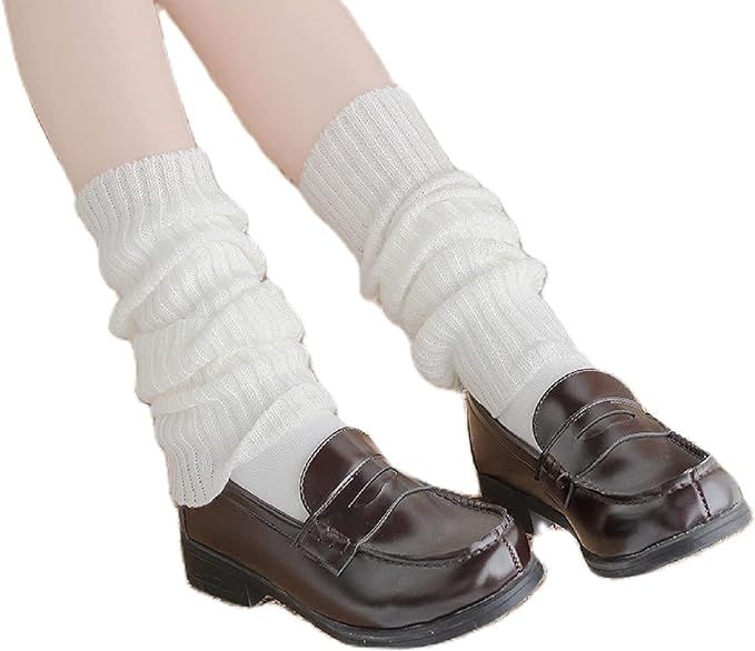 NUFIWI Harajuku Japanese Lolita Leg Warmers Gothic Knit Long Socks Leggings Gaiters Knee Goth Win... | Amazon (US)