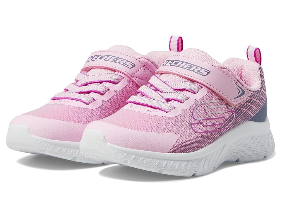 SKECHERS KIDS Microspec Plus - Sprint Speed (Little Kids/Big Kids) Girl's Shoes Pink/Grey : 13.5 Little Kid M | Zappos