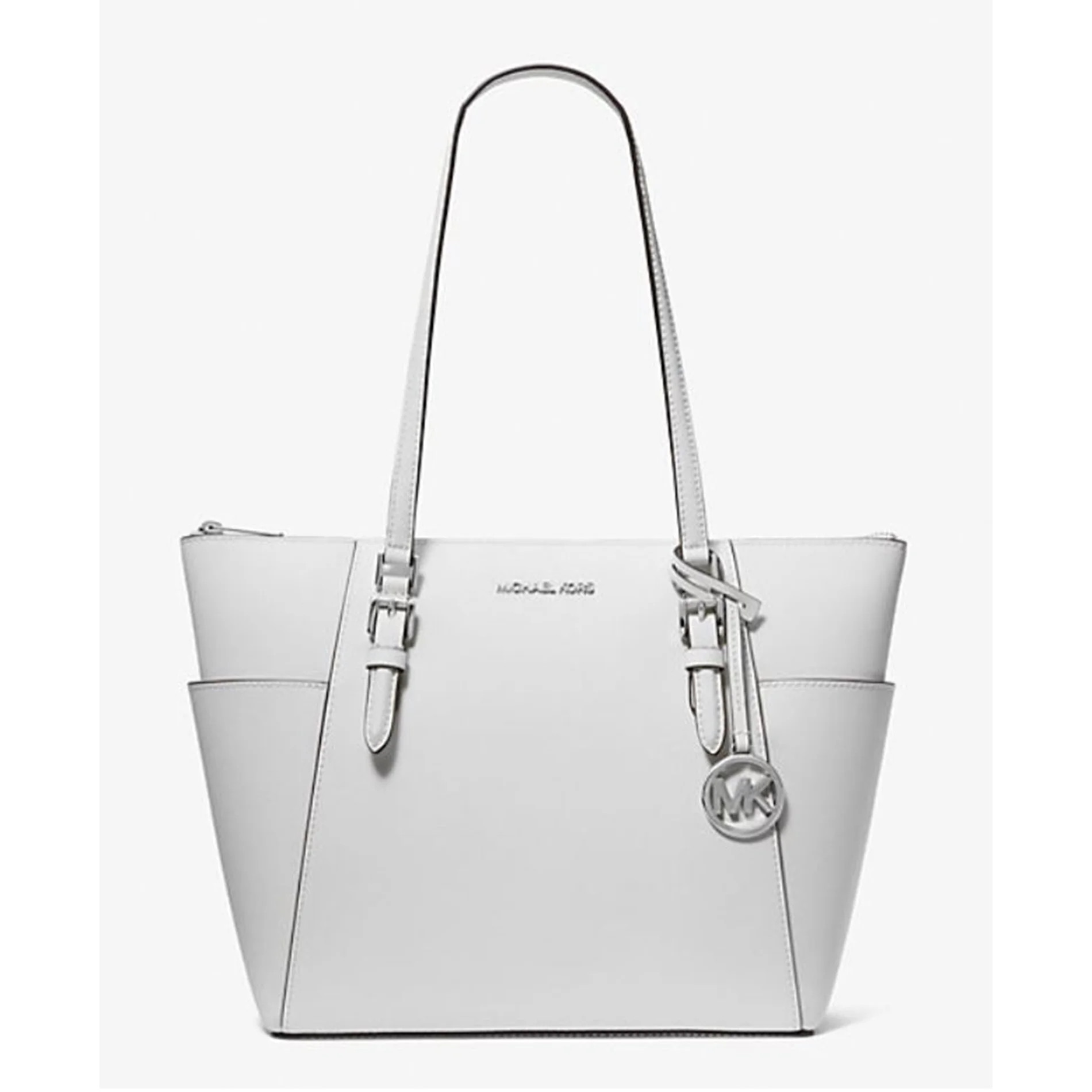 Michael Kors Women's Charlotte Large Saffiano Leather Top-Zip Tote Bag Optic White 35F0SCFT3L-085 | Walmart (US)