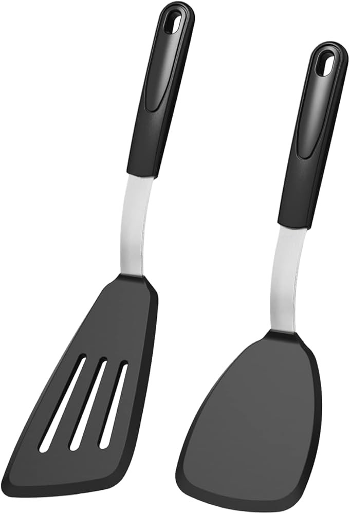 Silicone Spatula Turner Set of 2, GEEKHOM 600°F Heat Resistant Cooking Spatulas for Nonstick Coo... | Amazon (US)