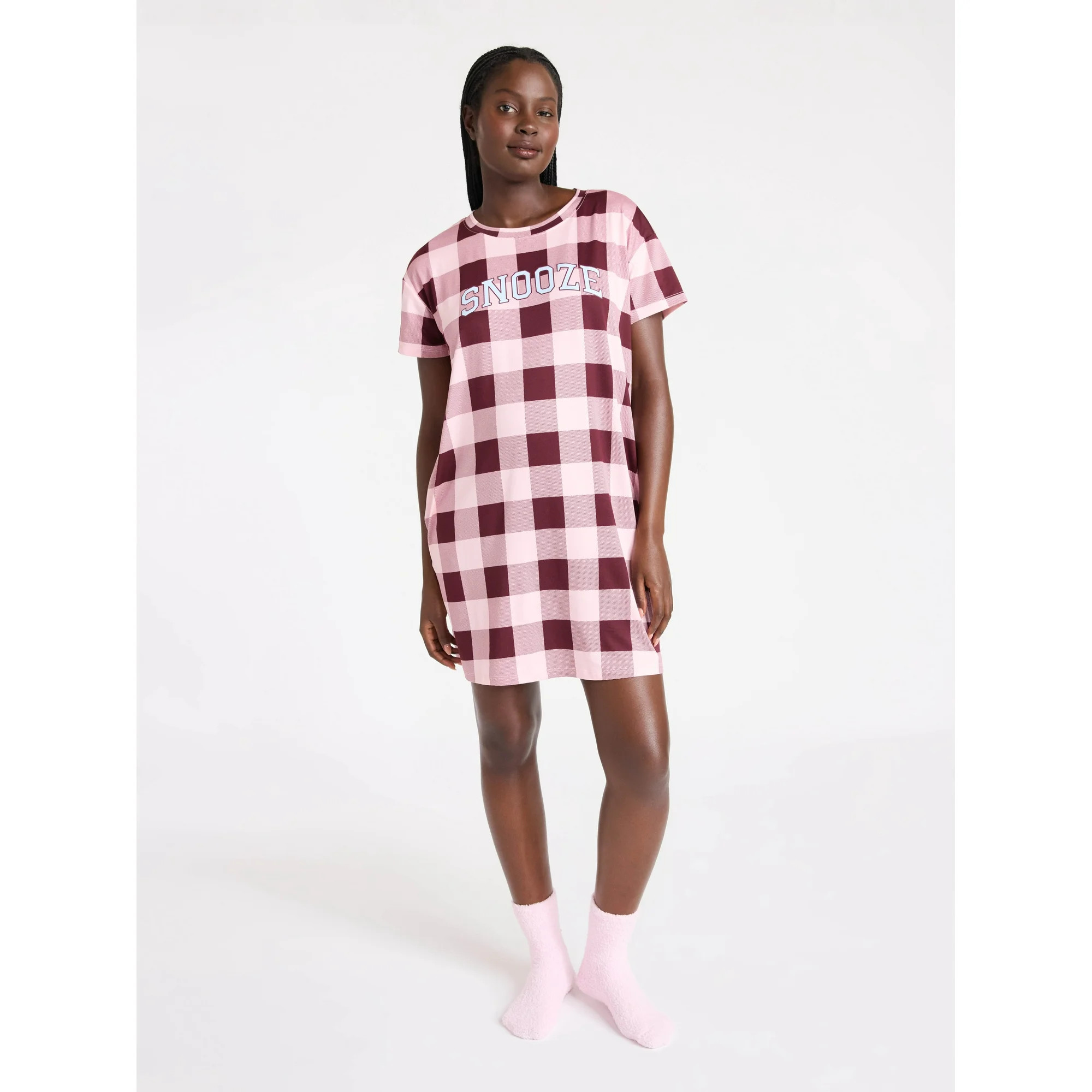 Joyspun Women's Dreamy Soft Collection Sleepshirt with Short Sleeves, Sizes S/M-2X/3X | Walmart (US)