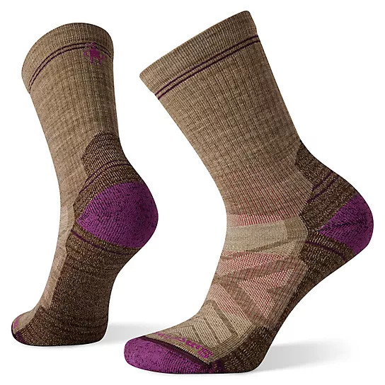 Smartwool Women's Hike Light Cushion Crew Socks in Fossil Brown size Medium | Smartwool US