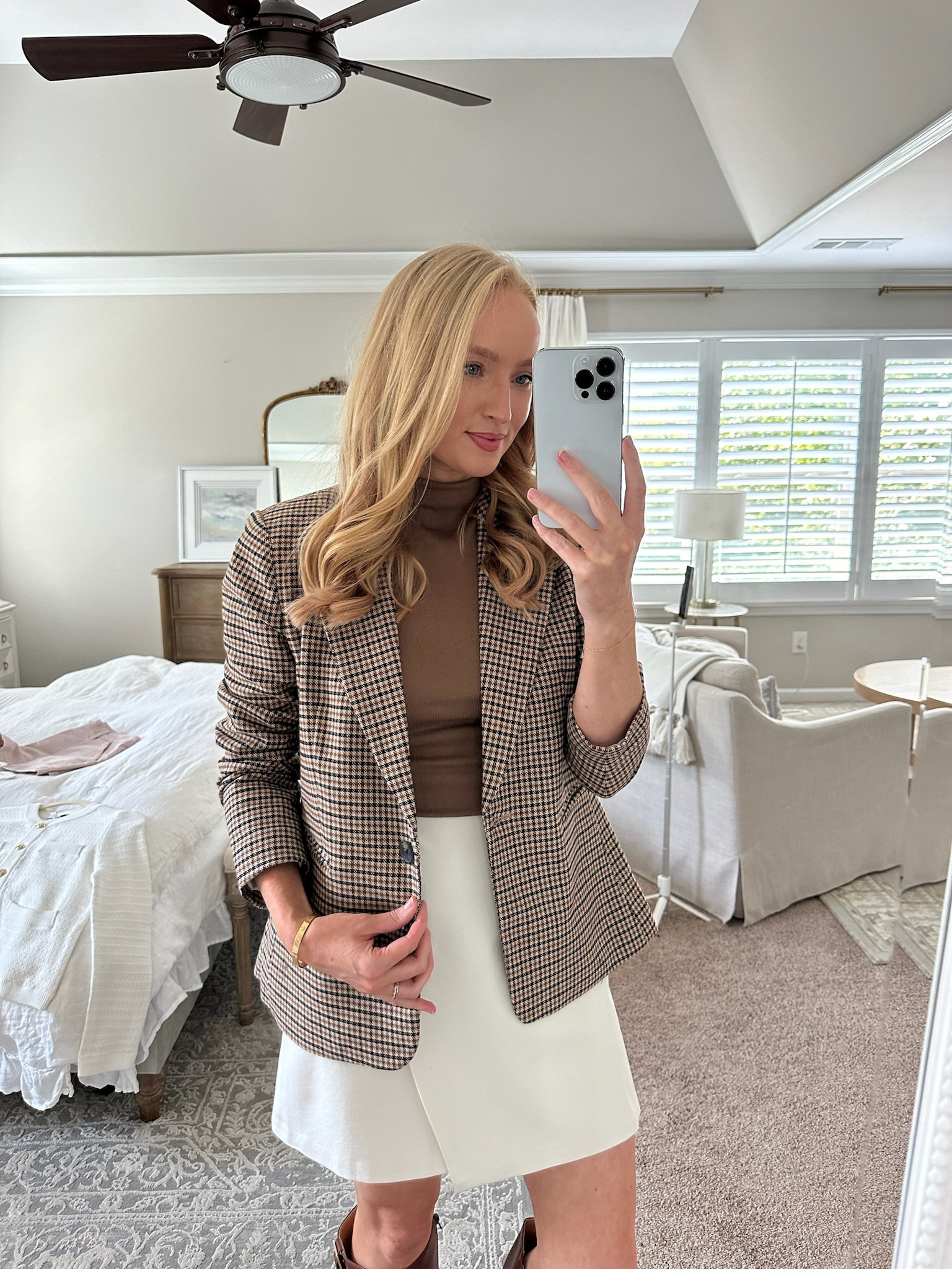 Love everything about this elevated fall look! Can’t believe it’s from Walmart! Wearing size small in the top, blazer, and skirt. Fall outfits // dressy fall outfits // workwear // work outfits // winery outfits // Walmart finds // Walmart fashion 

#LTKWorkwear #LTKFindsUnder50 #LTKSeasonal