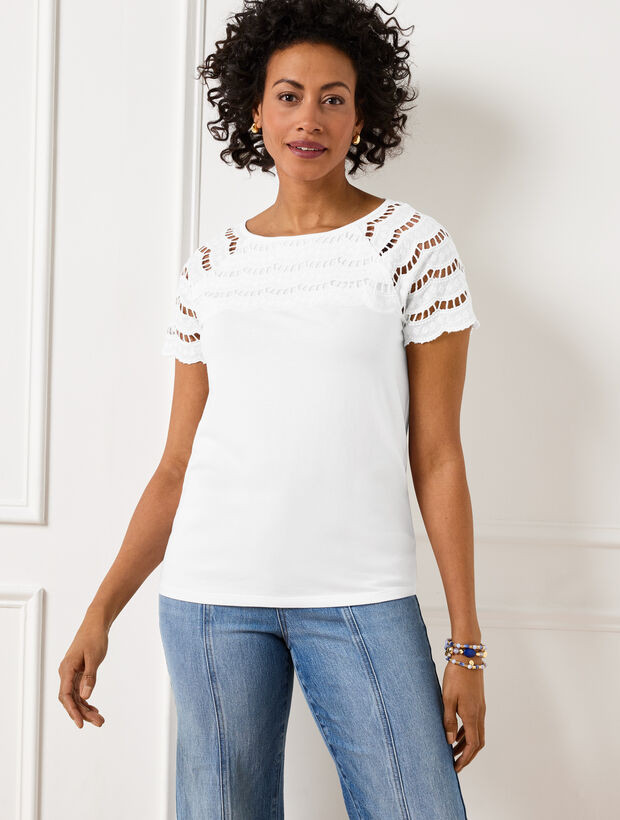 Embroidered Eyelet Top | Talbots