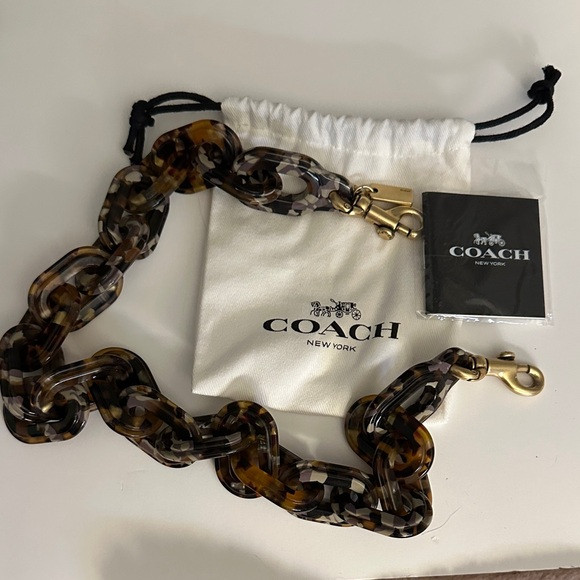 COACH Short Chain Strap With Recycled Resin CA836 Brass / Multi Color NWOT | Poshmark