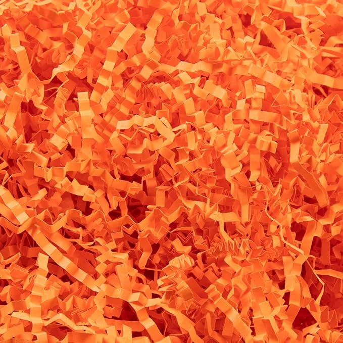 Gloreyan 1/2LB Crinkle Cut Paper Shred, Orange Raffia Paper Sherd Filler Grass for Gift Wrapping ... | Amazon (US)