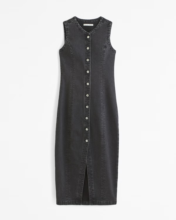 Women's The A&F Mara High-Neck Vest Midi Dress | Women's Clearance | Abercrombie.com | Abercrombie & Fitch (US)