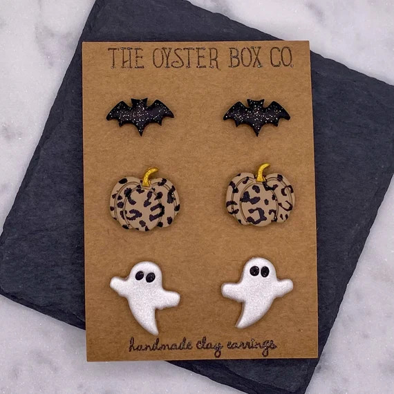 Neutral Halloween Clay Earrings Stud Pack  Halloween | Etsy | Etsy (US)