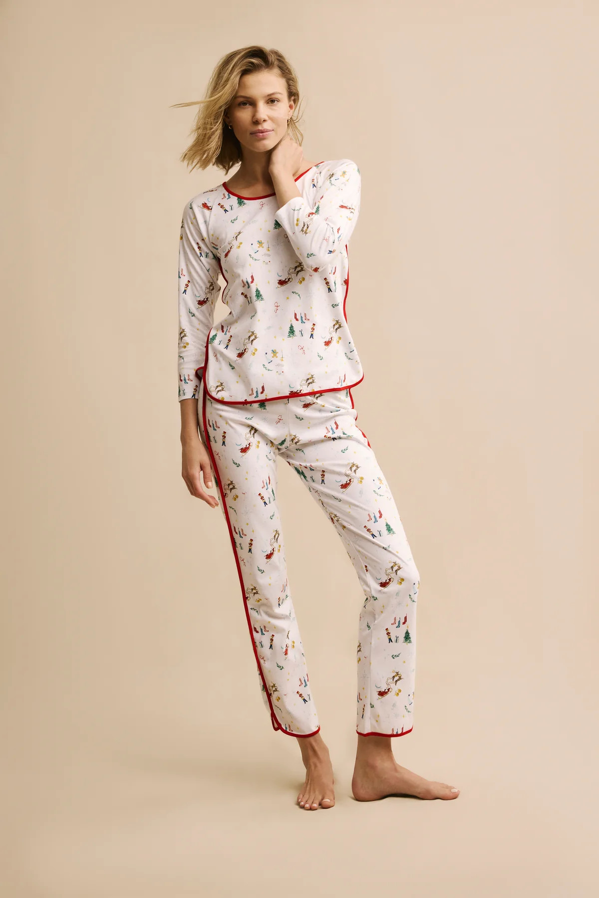 Pima Long-Long Set in Night Before Christmas | Lake Pajamas